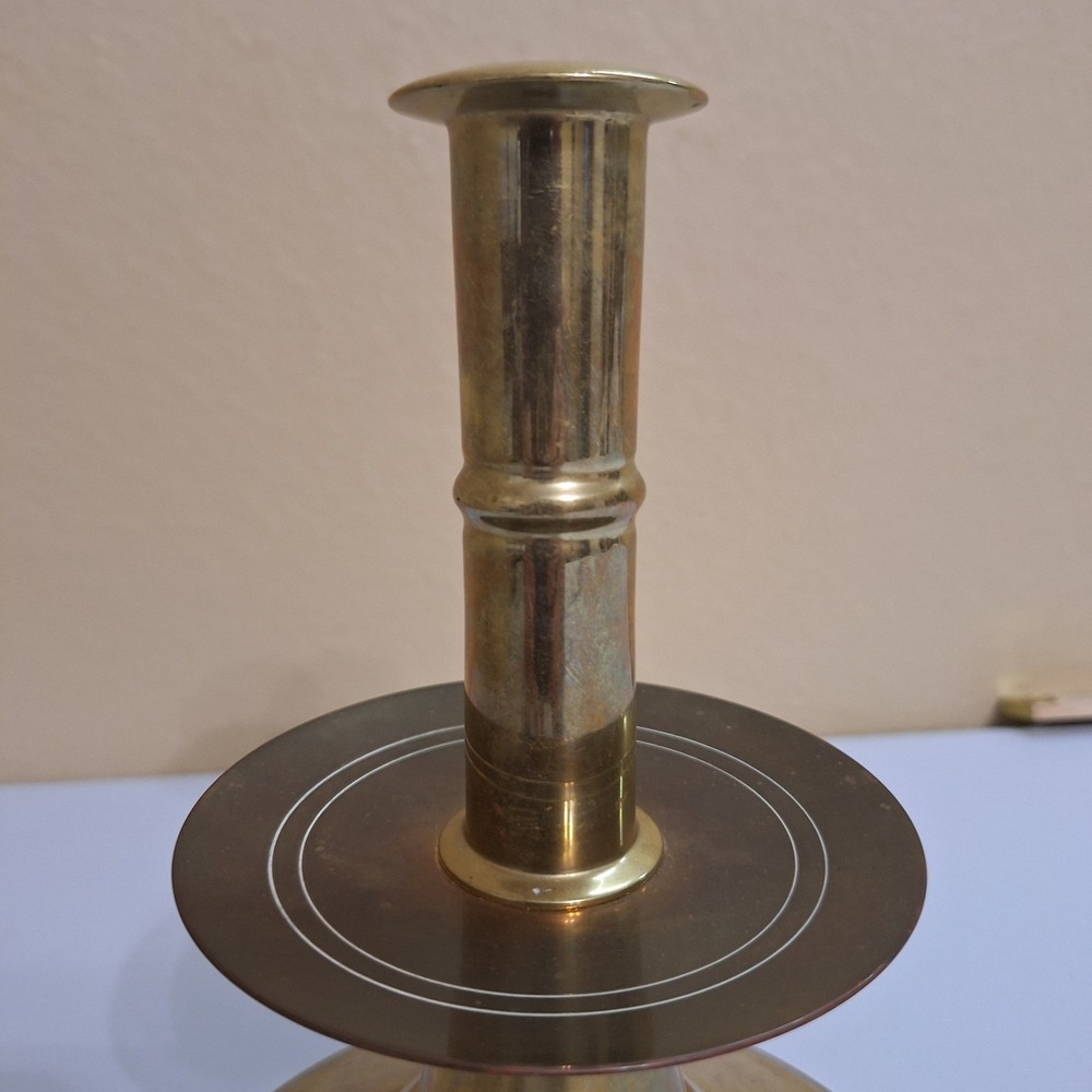 1970 Craftsmen's Style Brass‎ Candle Holder made Virginia Mentalcrafters Trumpet
